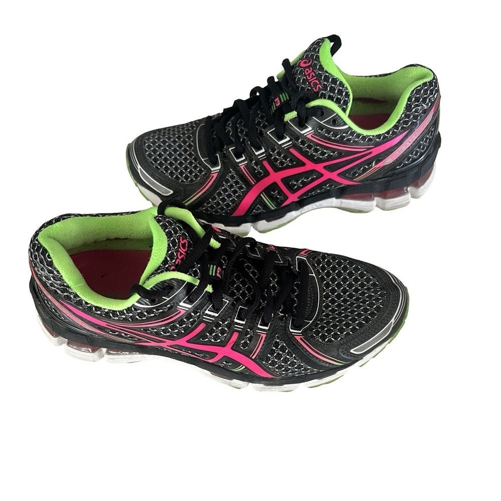Asics Gel Kayano 19 IGS T350N Athletic Women's Shoes Black Pink‎ Sz 7 Duomax